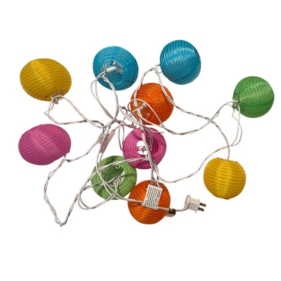 Multi Color Paper Lantern String Lights Indoor Outdoor UL Listed Party Room Deco - Picture 4 of 8